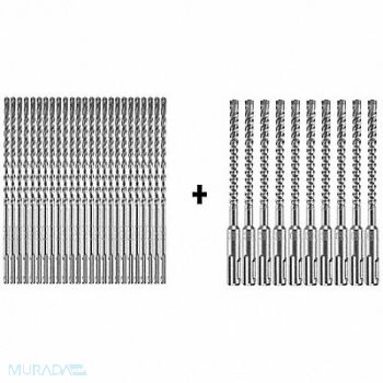 BOSCH Hammer Drill Bit SDS Plus 3/8 x 4 PK25, 339YT6