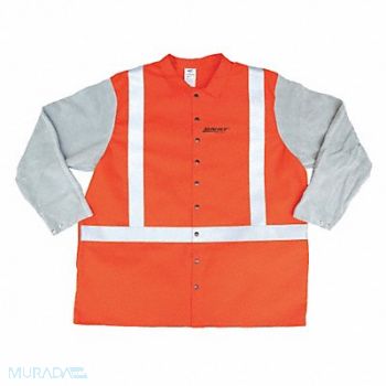 GUARD LINE Banwear/Lthr Jacket 30 Orng Rflctv XL, 33GV33