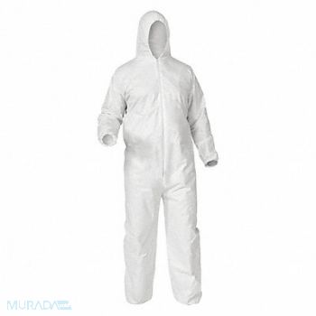 KIMBERLY-CLARK Hooded Coveralls White 3XL Elastic PK25, 33HL68