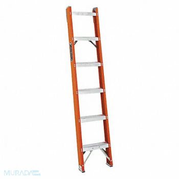 LOUISVILLE Straight Ladder 6 ft Fiberglass Natural, 33J679