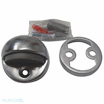 GRAINGER APPROVED Dome Door Stop Satin Chrome 1-3/4 Dia, 33J784