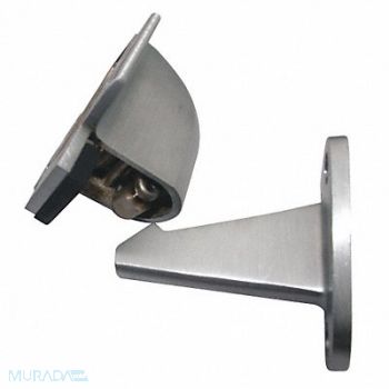 GRAINGER APPROVED Automatic Door Holder Satin Chrome Wall, 33J788