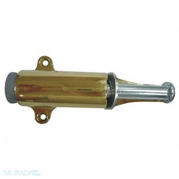 GRAINGER APPROVED Plunger Door Holder Pol Brass Sld Brass, 33J802