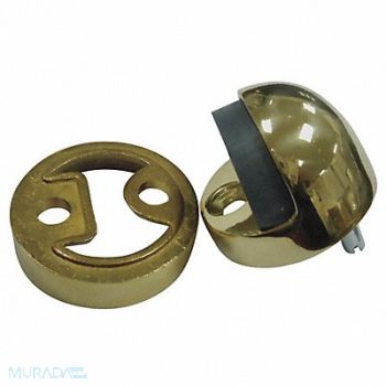 GRAINGER APPROVED Dome Door Stop Floor-Mount Brass, 33J814