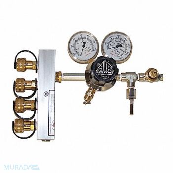 AIR SYSTEMS INTERNATIONAL 4-Outlet Breathing Air Manifold, 33L435