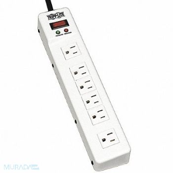 TRIPP LITE Surge Protector Strip 6 Outlet Wht, 33L741