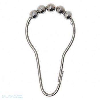 BRADLEY Shower Curtain Hooks 1 1/16 in W PK12, 33MP54