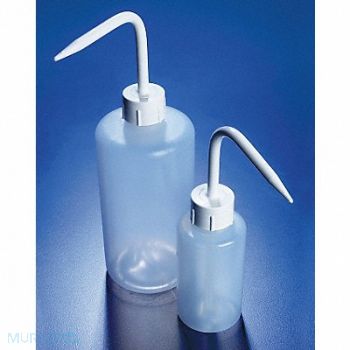 AZLON Wash Bottle 500mL Std Spout Plastic PK5, 33N193