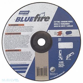 NORTON Depressed Center Wheel 9 D 1/8 T 7/8, 33N329