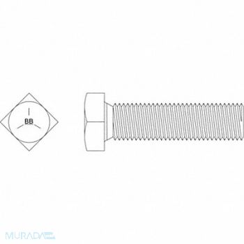 GRAINGER APPROVED Square Head Bolt Fastener L 6 in PK10, 33P336