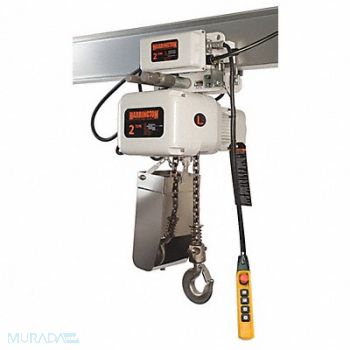 HARRINGTON Elec. Chain Hoist w/Trolley 20 ft 2.4HP, 33RW24