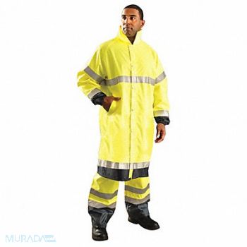 OCCUNOMIX Rain Jacket Unisex Polyester Yellow XL, 33TW14