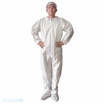 KEYSTONE Collared Coverall Open White 3XL PK25, 33UA49