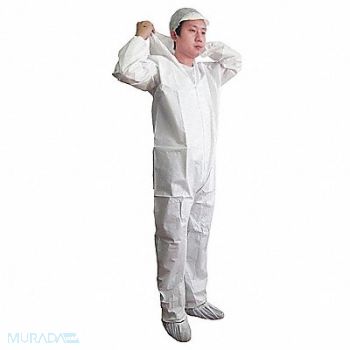 KEYSTONE Hooded Coverall Elastic White XL PK25, 33UA52