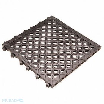 SAFE-FLEX Interlock Drainage Mat Blck 18 x18 PK10, 33VL84