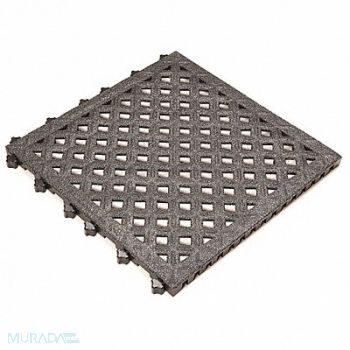SAFE-FLEX Interlock Drainage Mat Blck 18 x18 PK10, 33VL85