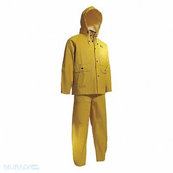 ONGUARD Rain Suit Jacket/Bib Unrated Yellow 3XL, 33VN57