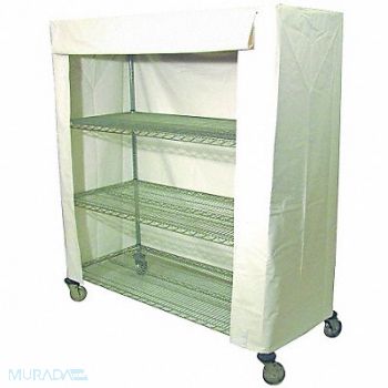 GRAINGER APPROVED Cart Cover 48x24x86 White Vinyl, 33Y378