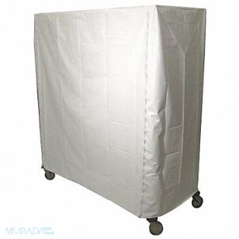 GRAINGER APPROVED Cart Cover 48x24x86 White Vinyl Zipper, 33Y386