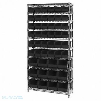 QUANTUM STORAGE SYSTEMS Bin Shlvng 14inx74inx36in Black, 33Z146