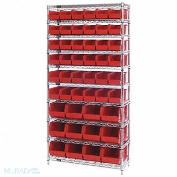 QUANTUM STORAGE SYSTEMS Bin Shlvng 14inx74inx36in Red, 33Z150