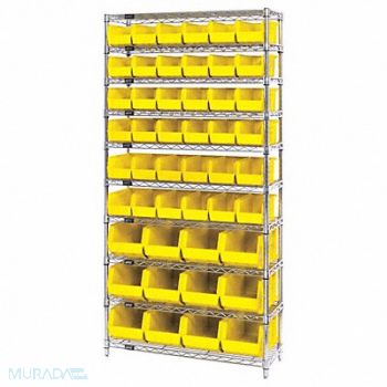 QUANTUM STORAGE SYSTEMS Bin Shlvng 14inx74inx36in Yellow, 33Z151