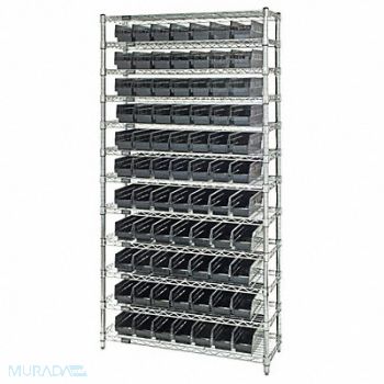 QUANTUM STORAGE SYSTEMS G7060 Bin Shlvng 12inx74inx36in Black, 33Z152