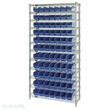 QUANTUM STORAGE SYSTEMS G7060 Bin Shlvng 12inx74inx36in Blue, 33Z153