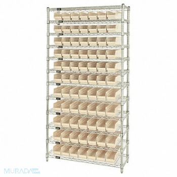 QUANTUM STORAGE SYSTEMS G7060 Bin Shlvng 12inx74inx36in Ivory, 33Z155