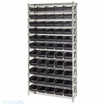 QUANTUM STORAGE SYSTEMS G7061 Bin Shlvng 12inx74inx36in Black, 33Z158
