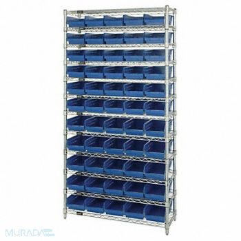 QUANTUM STORAGE SYSTEMS G7061 Bin Shlvng 12inx74inx36in Blue, 33Z159