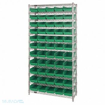 QUANTUM STORAGE SYSTEMS G7061 Bin Shlvng 12inx74inx36in Gray, 33Z160