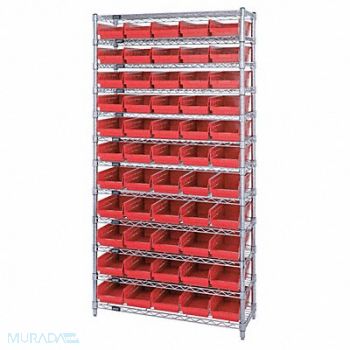 QUANTUM STORAGE SYSTEMS G7061 Bin Shlvng 12inx74inx36in Red, 33Z162