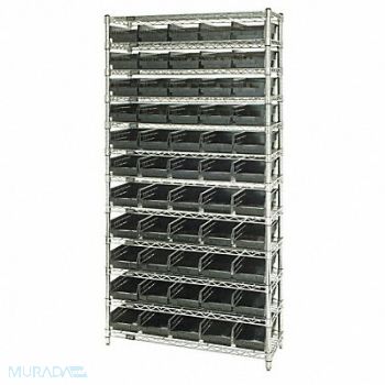 QUANTUM STORAGE SYSTEMS E3958 Bin Shlvng 18inx74inx36in Black, 33Z166