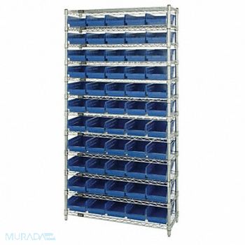 QUANTUM STORAGE SYSTEMS G7062 Bin Shlvng 24inx74inx36in Blue, 33Z169
