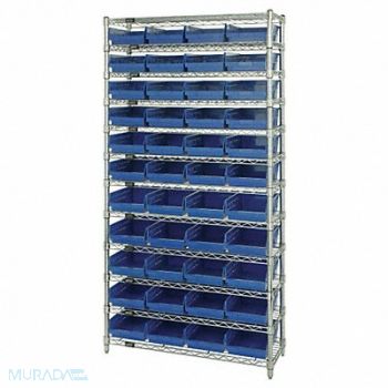 QUANTUM STORAGE SYSTEMS G7063 Bin Shlvng 12inx74inx36in Blue, 33Z175