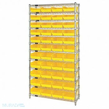 QUANTUM STORAGE SYSTEMS G7063 Bin Shlvng 12inx74inx36in Yellow, 33Z179