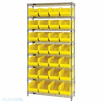 QUANTUM STORAGE SYSTEMS G7066 Bin Shlvng 14inx74inx36in Yellow, 33Z204