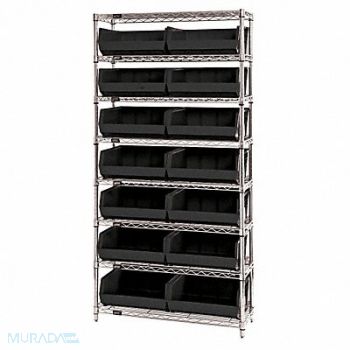 QUANTUM STORAGE SYSTEMS G7067 Bin Shlvng 14inx74inx36in Black, 33Z205