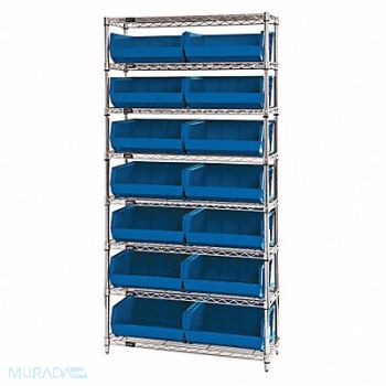 QUANTUM STORAGE SYSTEMS G7067 Bin Shlvng 14inx74inx36in Blue, 33Z206