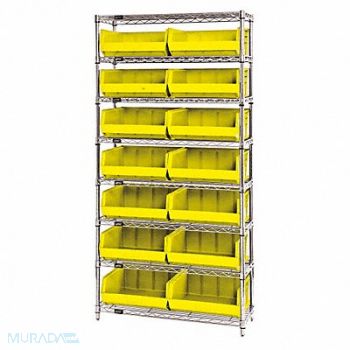 QUANTUM STORAGE SYSTEMS G7067 Bin Shlvng 14inx74inx36in Yellow, 33Z210
