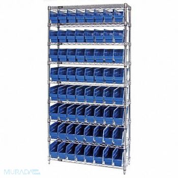 QUANTUM STORAGE SYSTEMS G7080 Bin Shlvng 12inx74inx36in Blue, 33Z217