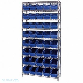 QUANTUM STORAGE SYSTEMS G7081 Bin Shlvng 12inx74inx36in Blue, 33Z220