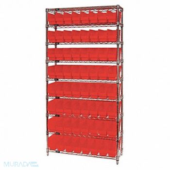 QUANTUM STORAGE SYSTEMS G7082 Bin Shlvng 18inx74inx36in Red, 33Z224
