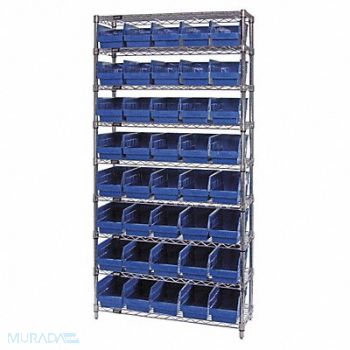 QUANTUM STORAGE SYSTEMS G7083 Bin Shlvng 18inx74inx36in Blue, 33Z226