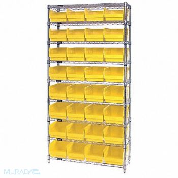 QUANTUM STORAGE SYSTEMS G7085 Bin Shlvng 12inx74inx36in Yellow, 33Z234