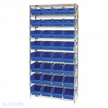 QUANTUM STORAGE SYSTEMS G7086 Bin Shlvng 18inx74inx36in Blue, 33Z235