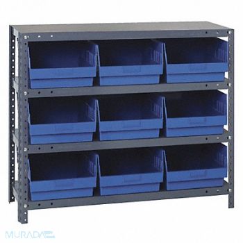 QUANTUM STORAGE SYSTEMS H2214 Bin Shlvng 12inx39inx36in Blue, 33Z241