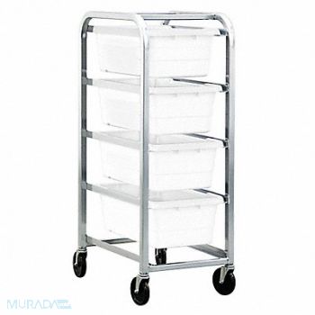 QUANTUM STORAGE SYSTEMS Cross Stack Tub Rack w/4 Tubs White, 33Z269