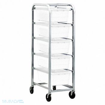 QUANTUM STORAGE SYSTEMS Cross Stack Tub Rack w/5 Tubs White, 33Z272